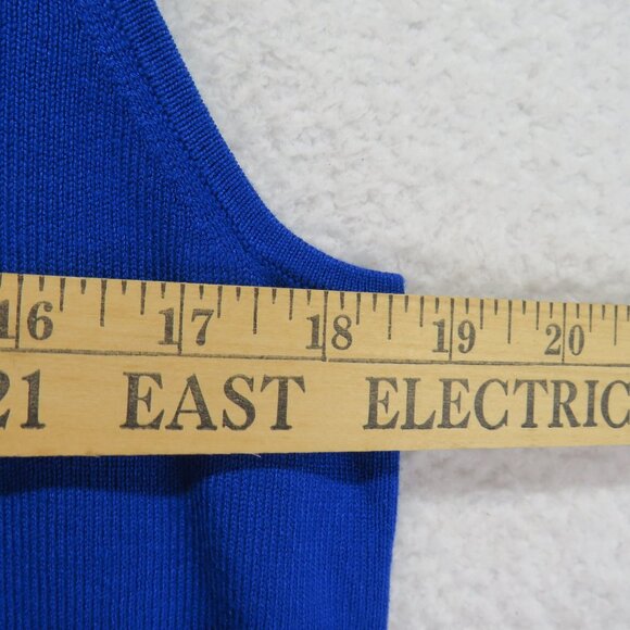 Leo‎ Nicole Sweater Womens Size 1X Blue Tank Top Ribbed Knit Sleeveless New - Picture 8 of 9